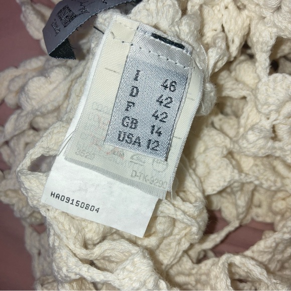 Moschino cheap n chic AEFFE SPA Size 12 cream roses crochet dress - Picture 15 of 16